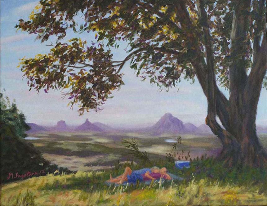 Glass House Mountains picinc 35x46cm Sold
